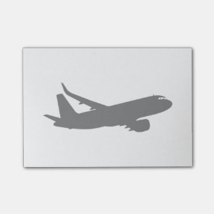 Aircraft Jet Liner Silhouette Flying Decor Post-it Notes