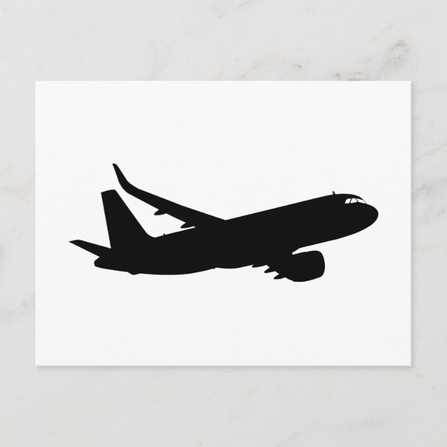 Aircraft Jet Liner Silhouette Flying Decor Postcard (Front)