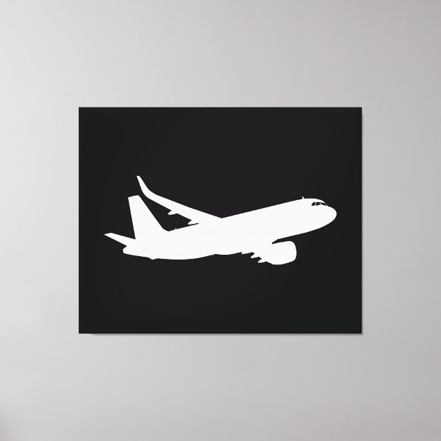 Aircraft Jet Liner White Silhouette Flying Decor (Front)