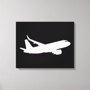 Aircraft Jet Liner White Silhouette Flying Decor