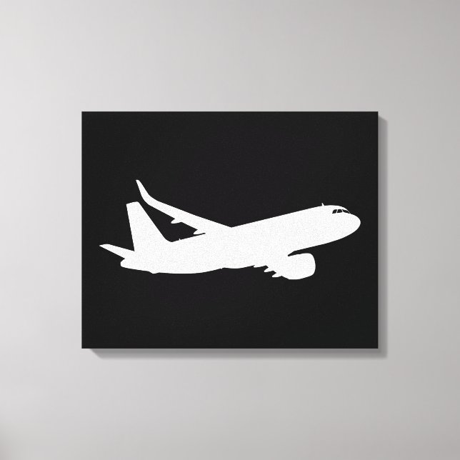 Aircraft Jet Liner White Silhouette Flying Decor (Front)