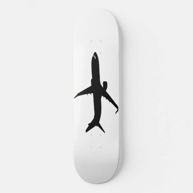 Aircraft Jetliner Black Flight Customise Colour Skateboard (Front)