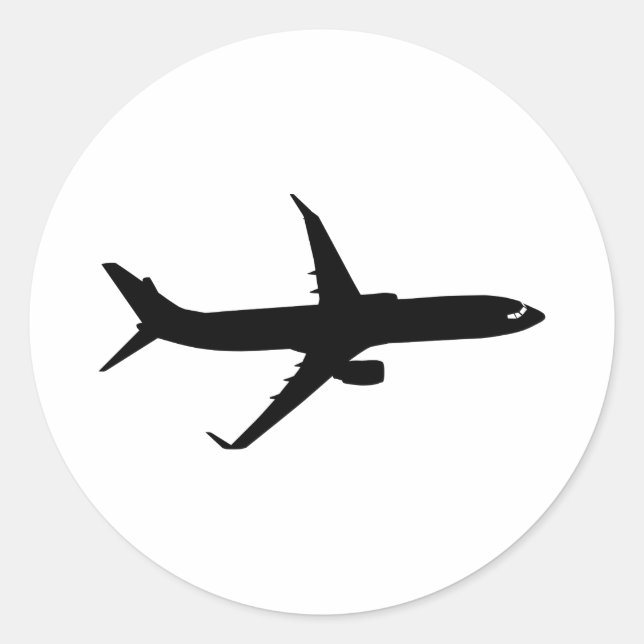 Aircraft Jetliner Shadow Flight Customise Colour Classic Round Sticker (Front)