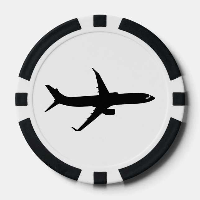 Aircraft Jetliner Shadow Flight Customise Colour Poker Chips (Front)