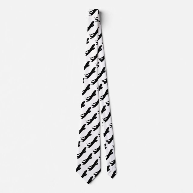 Aircraft Jetliner Silhouette Flying Tie (Front)