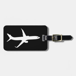 Aircraft JetLiner White Silhouette Flying Luggage Tag
