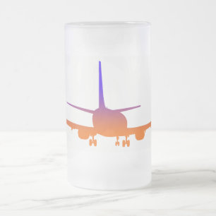 Aircraft Landing Frosted 16 oz Frosted Glass Mug