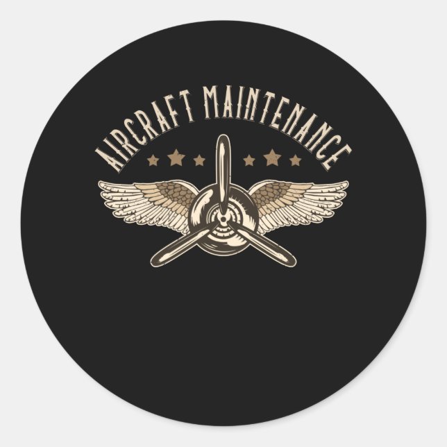 Aircraft  Maintenance Aeroplane Aircraft Mechanic Classic Round Sticker (Front)