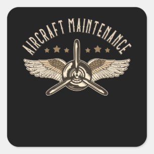 Aircraft  Maintenance Airplane Aircraft Mechanic Square Sticker