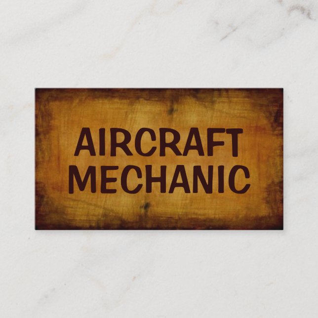 Aircraft Mechanic Antique Business Card (Front)