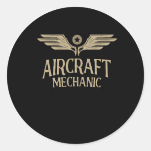 Aircraft Mechanic Aviation Aeroplane Maintenance Classic Round Sticker