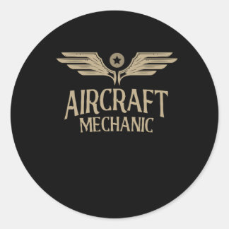 Aircraft Mechanic Aviation Aeroplane Maintenance Classic Round Sticker