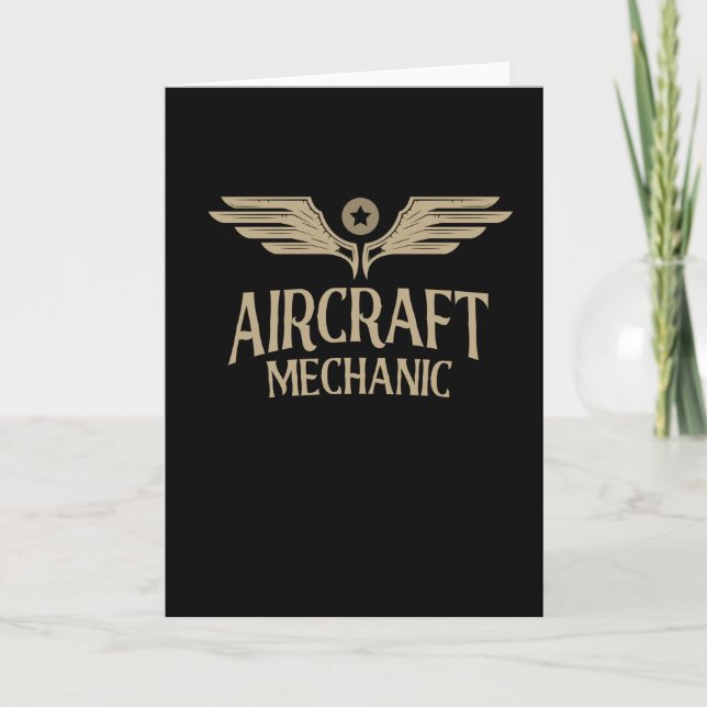 Aircraft Mechanic Aviation Airplane Maintenance Card (Front)