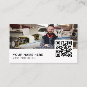 aircraft mechanic business cards QR Code 