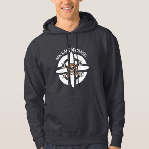 Aircraft Mechanic, Skull Pilot,Simple Aviation Hoodie