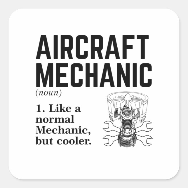 Aircraft Mechanic Square Sticker (Front)
