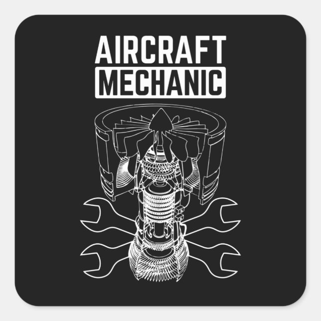 Aircraft Mechanic Square Sticker (Front)