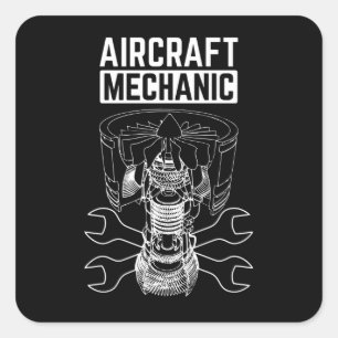 Aircraft Mechanic Square Sticker