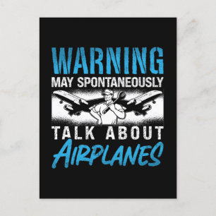 Aircraft Mechanic Warning May Fix Plane Aviation Holiday Postcard