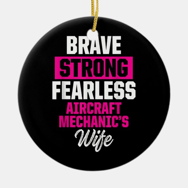 Aircraft Mechanic Wife Maintenance Technician  Ceramic Tree Decoration (Front)
