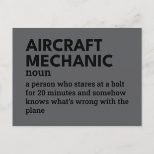 Aircraft Mechanic – Witty Definition Holiday Postcard