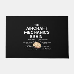 Aircraft Mechanics Brain Funny Aeroplane Helicopte Doormat