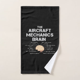 Aircraft Mechanics Brain Funny Airplane Helicopter Hand Towel