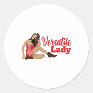 Aircraft Nose Art Versatile Lady Pin-Up Girl Gift Classic Round Sticker