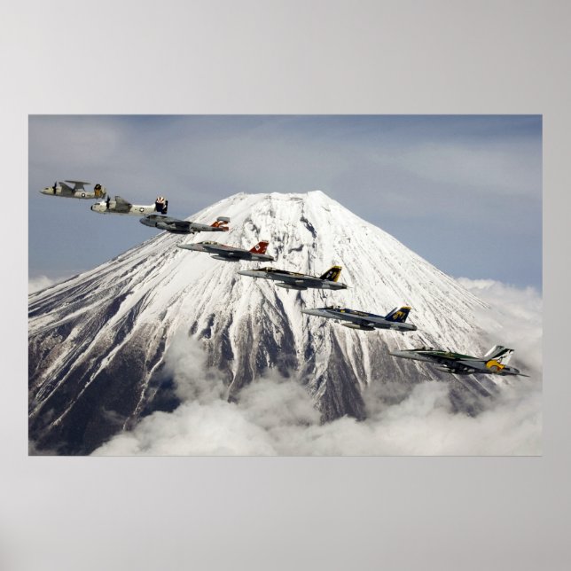 Aircraft Over Mt. Fuji, Japan Poster (Front)