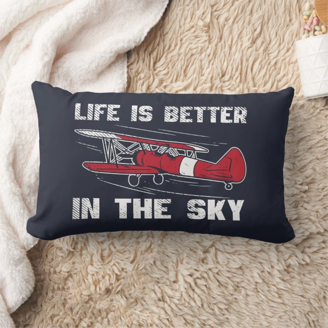 Aircraft Pilot Birthday Keepsake Lumbar Cushion (Blanket)