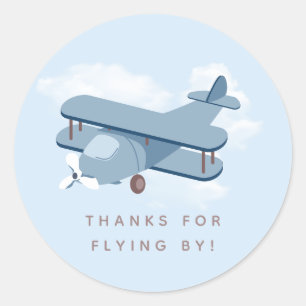 Aircraft Pilot Boy's Birthday Classic Round Sticker