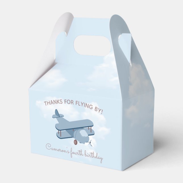 Aircraft Pilot Boy's Birthday Favour Box (Front Side)
