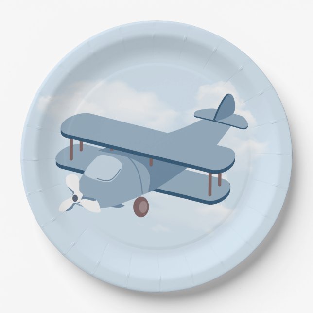 Aircraft Pilot Boy's Birthday Paper Plate (Front)