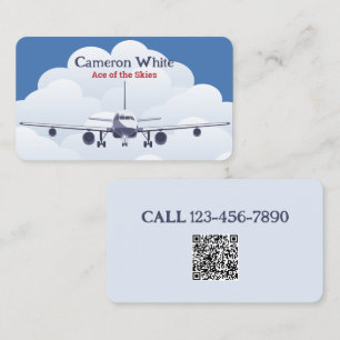 Aircraft Pilot Custom QR Business Card