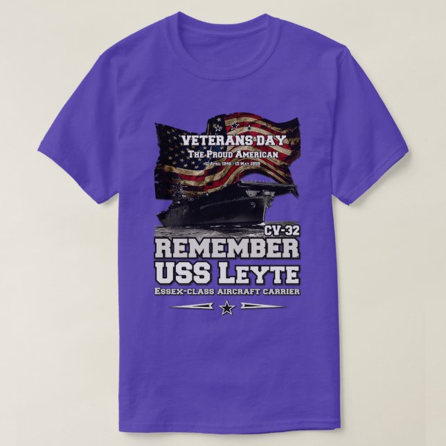 Aircraft rier USS Leyte CV32 T-Shirt (Design Front)