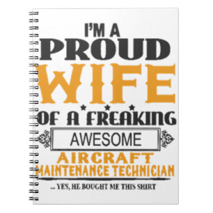 aircraft technician wife gift notebook