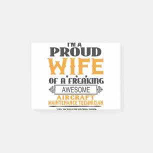 aircraft technician wife gift post-it notes