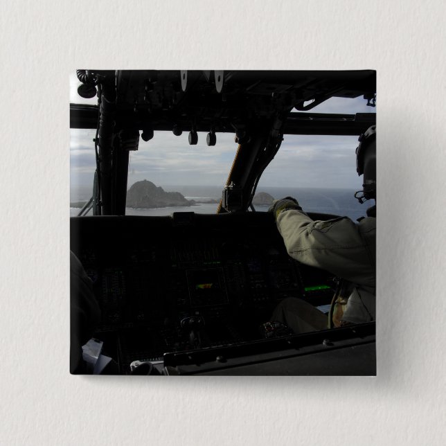 Aircrews approach Farallon Island 15 Cm Square Badge (Front)