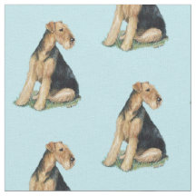 Airdale Dog Art Fabric