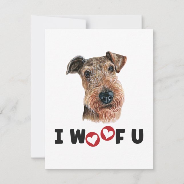 Airdale Terrier Dog I Woof You (Front)