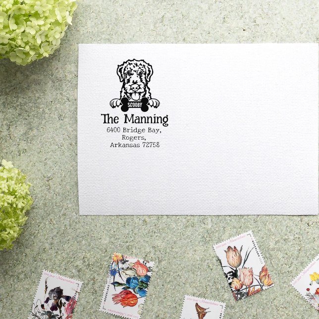 Airdale Terrier Dog Return Address Rubber Stamp (Creator Uploaded)