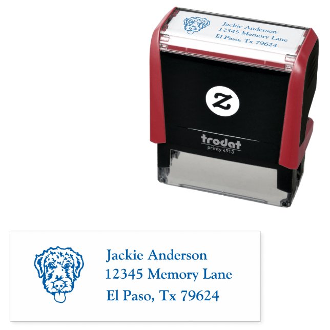 AIRDALE TERRIER | Return Address Self-inking Stamp (In Situ)