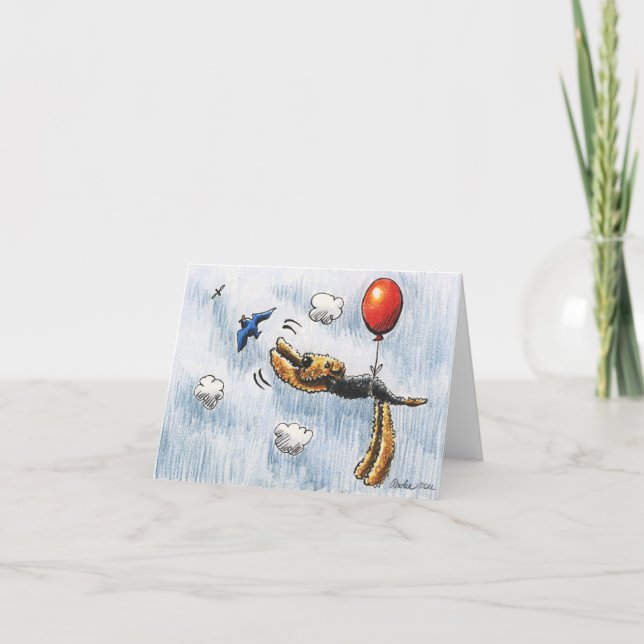 Aire-Balloon Airedale Terrier Card (Front)