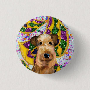 AIREDALE        3 CM ROUND BADGE