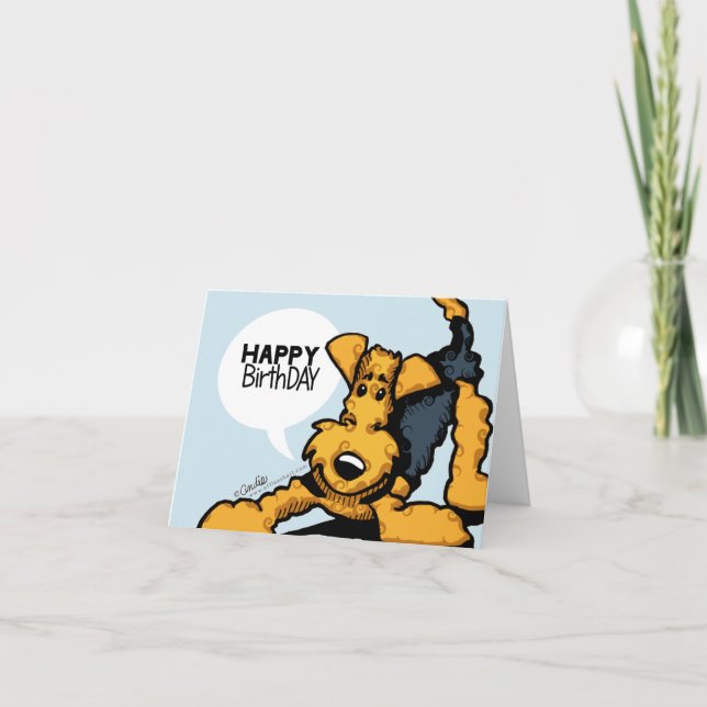 Airedale at Play Card (Front)