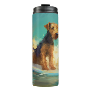 Airedale Beach Surfing Painting  Thermal Tumbler