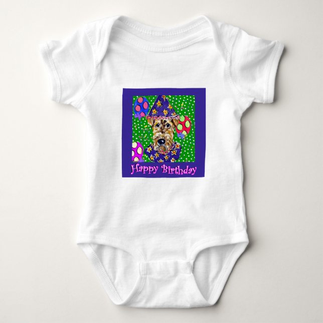 Airedale Birthday Baby Bodysuit (Front)
