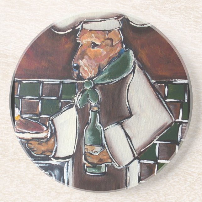 Airedale Chef Coaster (Front)
