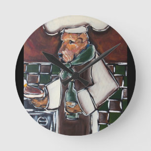 Airedale Chef Round Clock