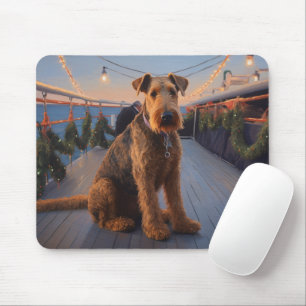 Airedale Christmas Cruise: Pawsome Holiday Delight Mouse Mat